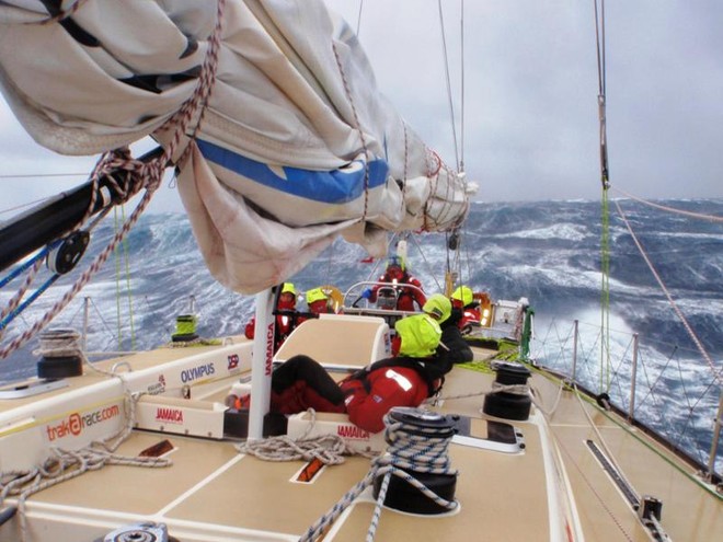 Jamacia Lighnting Bolt in the Pacific Ocean - Clipper 09-10 Round the World Yacht Race © Clipper Ventures PLC . http://www.clipperroundtheworld.com
